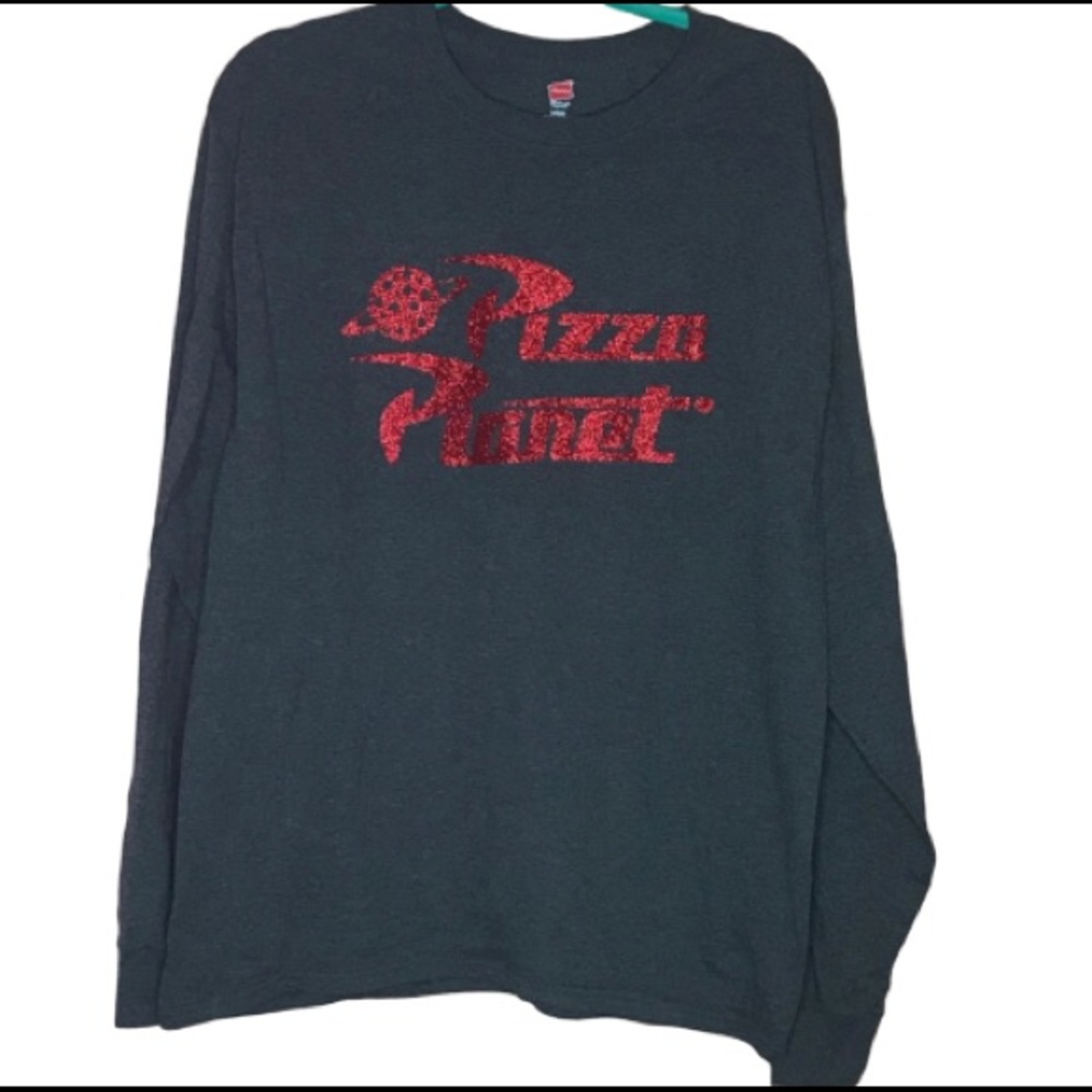 HANES. Homemade Pizza Planet long sleeve Tshirt